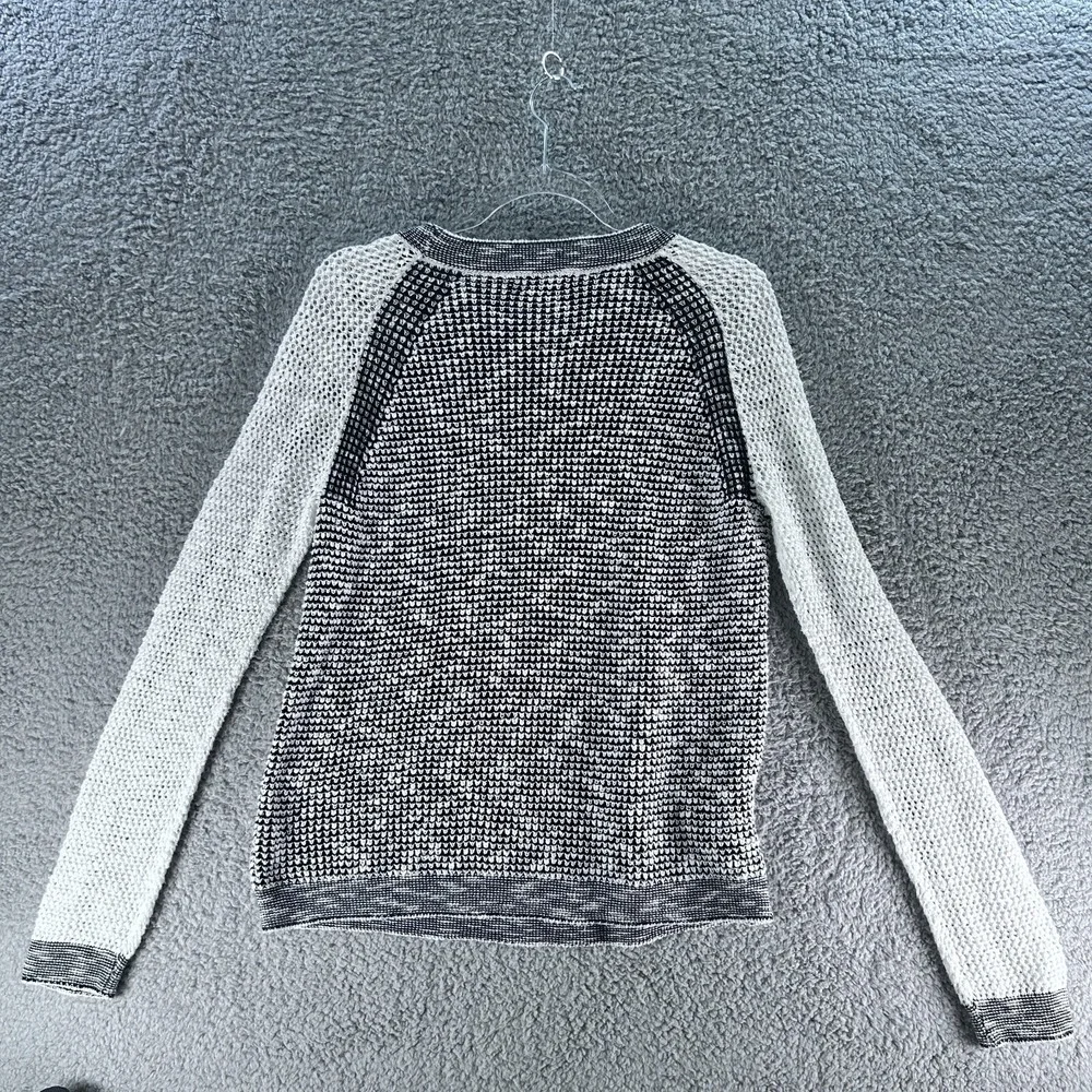A.N.A Sweater Women Large Black White‎ Long Sleeves A New Approach Blend Cotton